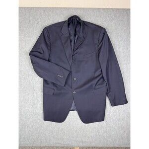 Joseph Abboud 46R Navy Blue Marzotto Super 120s Wool Blazer Jacket Sport Coat